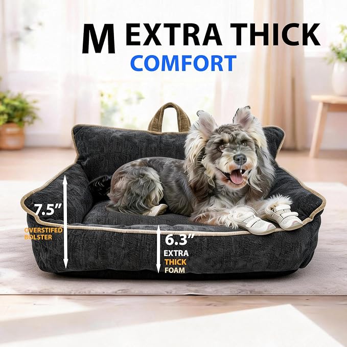 Orthopedic Dog Bed with Memory Foam, Washable Plush Pet Bed - Image 2