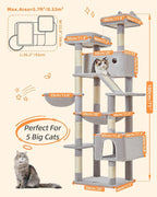 Taoqimiao Cat Tree 71-Inch, Cat Tower - Image 3