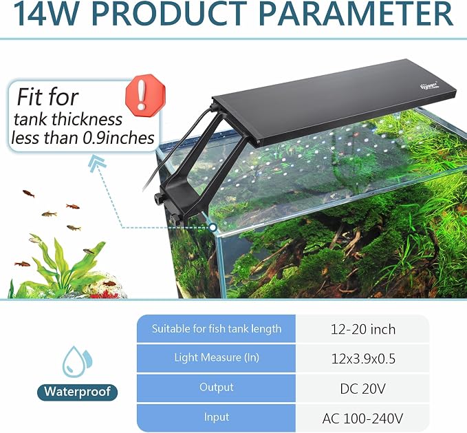 hygger Clip On 24/7 Lighting Aquarium LED Light, Sunrise-Daylight-Moonlight and - Image 5
