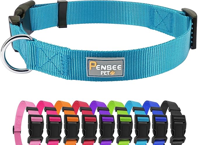 Dog Collar Light Blue Basic Dog Collars by Penseepet