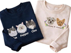 VIOLAVA Custom Cat Embroidered Christmas Sweatshirt – Personalized Pet Name by VIOLAVA