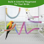 3 Pcs Bird Rope Perches Gradient Color, Bendable Parrot Bird Perch Rope Stand - Image 7