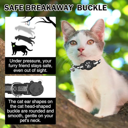 Airtag Cat Collar Breakaway, Reflective Kitten Collar - Image 2