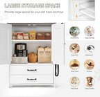 Dog Feeding Station with Storage Cabinet, 2 Adjustable Elevated Dog Bowls - Image 5