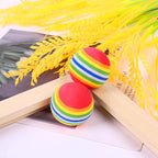 PET SHOW 10pcs 1.38" Red Rainbow Cat Toy Balls Soft EVA Foam Interactive Indoor - Image 2