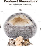 Cat Bed for Indoor Cats, Calming Cozy Cave - Image 2