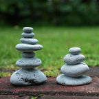 OwMell Balanced Stones Cairn Statue Garden Decor, Stacked Zen Rock Stone - Image 4