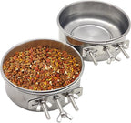 PINVNBY 2pcs Stainless Steel Bird Bowl Water Bowl Stainless Steel Bird Feeding by PINVNBY