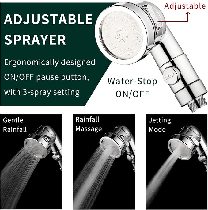 ZCONIEY Sink Faucet Sprayer Attachment Hair Pet Rinser Showerhead - Image 3