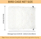 Bird Cage Cover, 60-118'' Large, 31.5'' H Adjustable Nylon Mesh Net, Soft Airy - Image 2