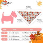Fall Dog Bandana – Beige Pumpkin Floral Triangle Scarf - Image 2