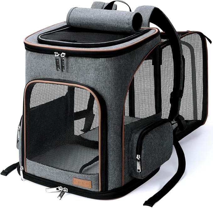 Large Cat Backpack Expandable Pet Carrier Backpack, Lekereise Dog Backpack by Lekereise