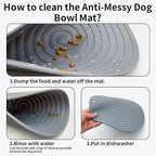 Fhiny 3PCS Silicone Pet Food Mat, 9.5" Round Waterproof Non-Slip Dog Cat Bowl - Image 5