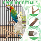 BILLIOTEAM 4-Pack Natural Wood Bird Perch Stand - Image 3