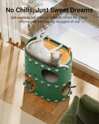 DownyPaws Cat House for Indoor Cats, 2-Storey Foldable Cat Bed Cave, Felt Cats - Image 4