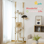 PETEPELA Floor to Ceiling Cat Tree, 92.9''-101.6''Height Adjustable Cat Tower - Image 8
