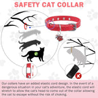 SCENEREAL Cat Collar with Bells, Leather Cat Collars with Paw Studded, - Image 5