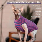 BRKURLEG Sphynx Hairless Cats Shirt Puppy Clothes Soft Cotton T-Shirts Cute - Image 5