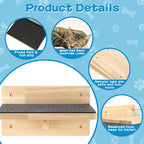 Lenwen Set of 6 Cat Wall Steps Shelf Shelves Wood Cat Climbing Shelves - Image 4