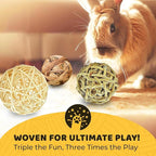 SunGrow Assorted Rabbit & Cat Chew Balls, Teething Activity Toy - Image 5