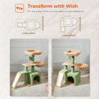 PETEPELA Cactus Cat Tree for Indoor Cats, Cozy Hammock and Removable Top Bed - Image 2