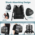 Bird Carrier with Shade Cover, Adjustable Height Standing Perch, 2 Feeder Bowls - Image 4