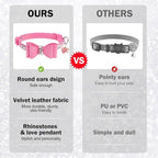 Rhinestone Cat Collar with Bow, Breakaway Elegant Female Diamond Cat Collars - Image 4