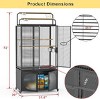 GDLF 72-Inch Bird Cage with Play Top, Parakeet Cage with Rolling Storage - Image 3