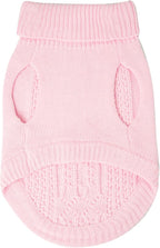 Cat Sweater, Acrylic Turtleneck Sleeveless, Light Pink - Image 5