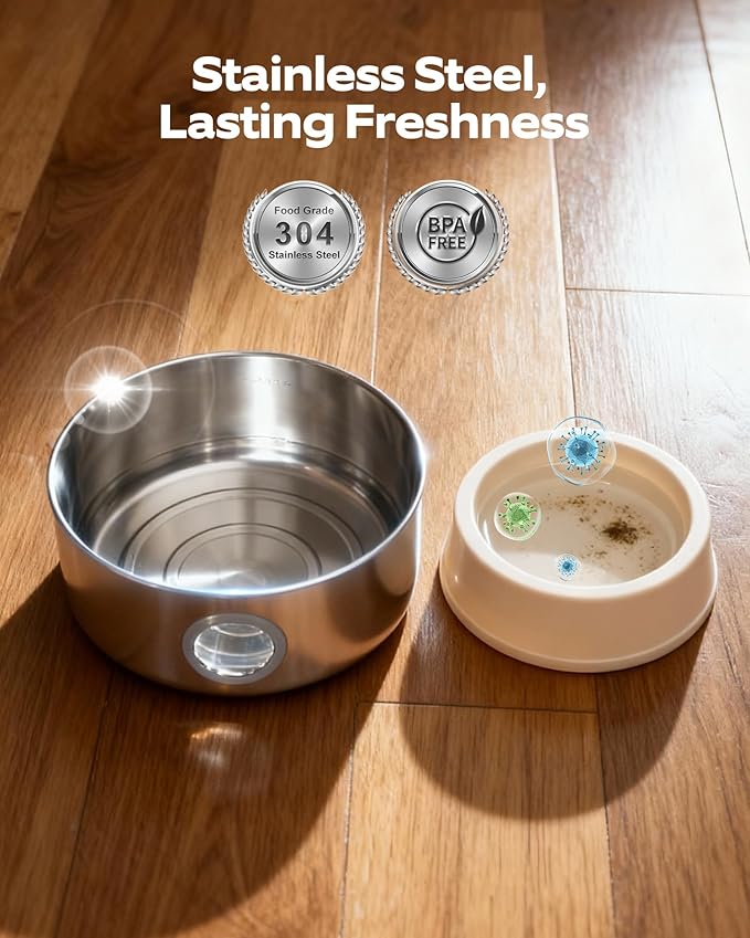 Wireless Cat Water Fountain Cordless: Stainless Steel Cat Fountains - Image 6