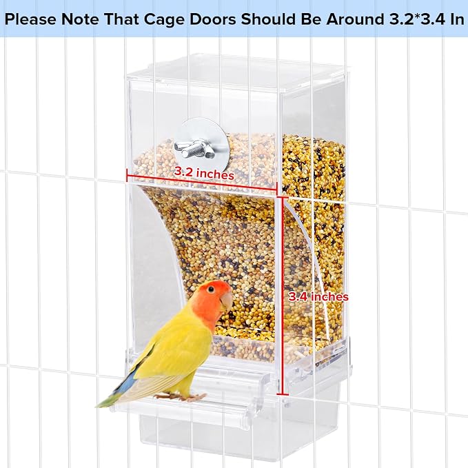 No Mess Bird Feeder Water Dispenser Set, Parakeet Cage Accessories, Bird Feeder - Image 5