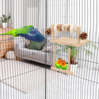 Litewoo Bird Perch Wooden Platform Bird Swing Chew Toys Play Gyms Exercise - Image 5