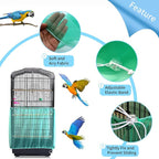 Daoeny Universal Bird Cage Cover, Adjustable Seed Feather Catcher, Soft Airy - Image 4
