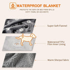 Waterproof Dog Blankets Pet Blanket 60"x80", Soft Fluffy Sofa Car Bed Protector - Image 3