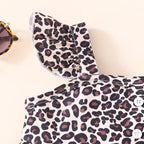Toddler Baby Girls Summer Clothes Outfits Ruffled Sleeve Dinosaur Shirt Leopard - Image 4