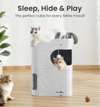 Made4Pets Cat House for Indoor Use, 2-Storey Cube Bed Cave, Covered Hideaway - Image 2