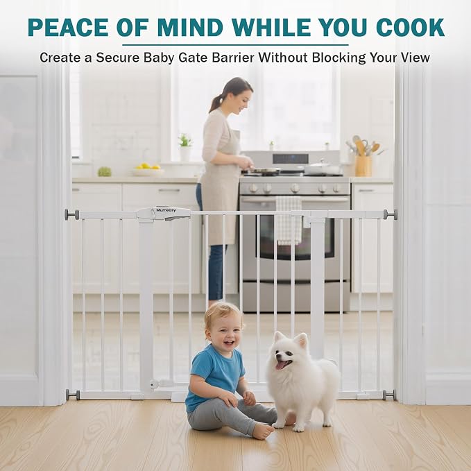 Mumeasy 29.7–48" Baby Gate for Stairs, Dog Gate for Doorways, Auto Close Child - Image 6