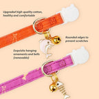 2 Pack Cotton Breakaway Cat Collar Orange and Purple Fish Pendant Cute Kitten - Image 2