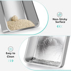 2 Pack Stainless Steel Litter Box | XL Enclosed Cat Litter Boxes - Image 6
