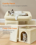 Feandrea Small Cat Tree, Cat Tower Condo, Scratching Ramp, Large Top Perch - Image 4