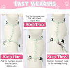 2 Pack Floral Cat Harness and Leash, Escape Proof Adjustable Kitten Harness - Image 5