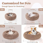 rabbitgoo Cat Beds for Indoor, 20 inches Machine Washable, Fluffy Round Pet Bed - Image 5