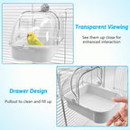 Tfwadmx Bird Cage Bath Hanging Parrot Bath Tub Water Shower Food Feeder Holder - Image 2