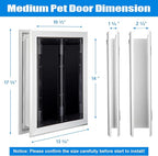 Aluminum Pet Door with Panels, Durable Dog Door with Automatic Closing Magnetic - Image 2