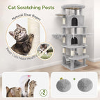 Globlazer Corner Cat Tree for Large Cats, 66inch Tall Curved Series Large Cat - Image 6