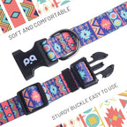 QQPETS Adjustable Soft Dog Collar: Print Flower Pink Multicolor Cute Patterns - Image 3