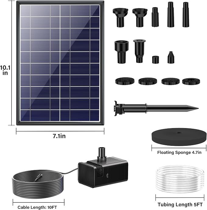 Biling 7.5W Solar Water Pump Outdoor, Solar Pond Pump Solar Fountain - Image 5