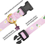 Cotton Handmade Dog Collar Cute and Distinctive Patterns Purple Flower - Image 2
