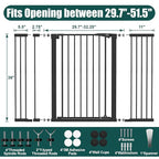 keny 36" Extra Tall Baby Gate for Stairs, 29.7-51.5" Adjustable Width Auto - Image 6