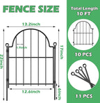 Garden Fence, 22 in x 10.83 ft Arched Rustproof Metal No Dig Fence Garden Fence - Image 2